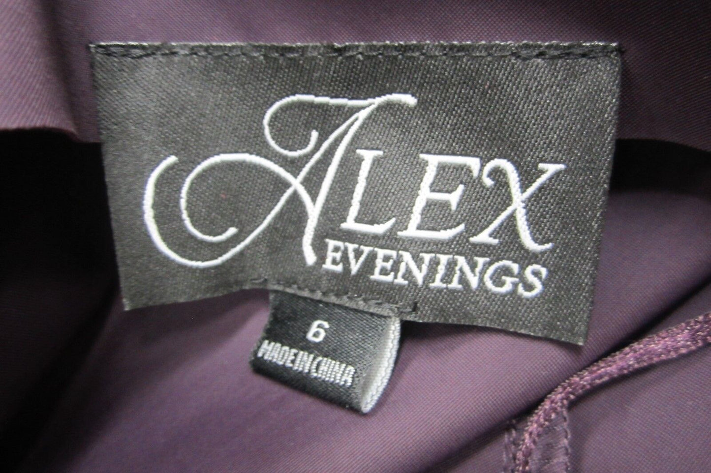 *NWT*  Alex Evenings Rhinestone Designer Beautiful Dark Purple Dress Size 6