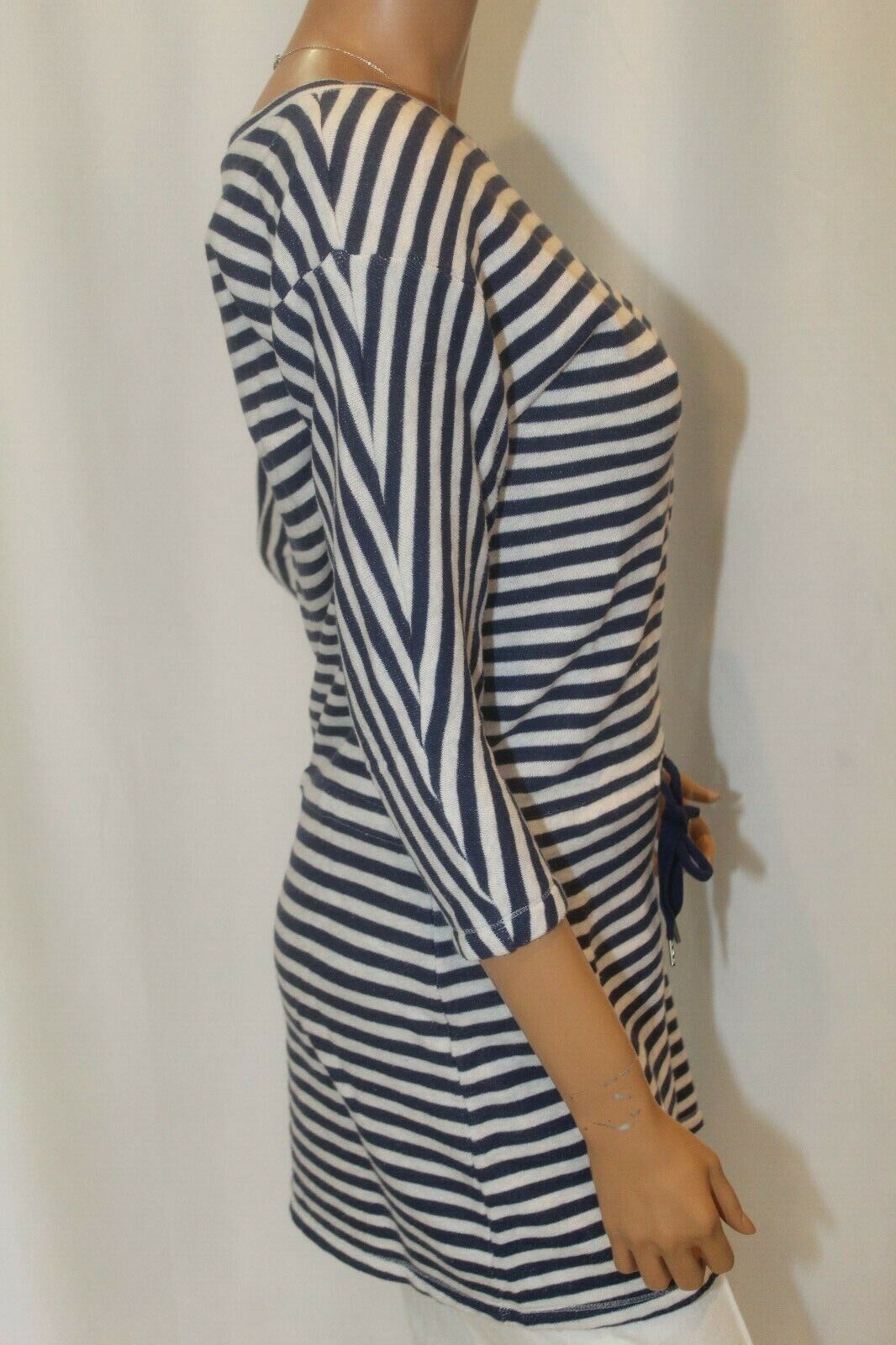 *NEW* Victoria Secret Striped Long Knit Pullover with Drawstring Waist Sz XS