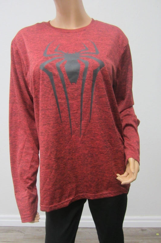 "NEW"  SPIDER MAN 2 Men's Long Sleeve Shirt -MARVEL COMICS  RED/Black  Sz Medium