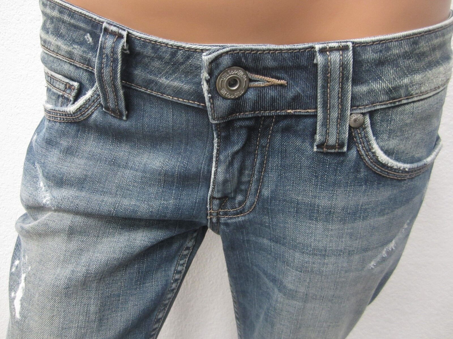 NEAR MINT MISS ME~COWHIDE FLAP POCKET BOOT JEANS JP4530~28 X 33~EUC