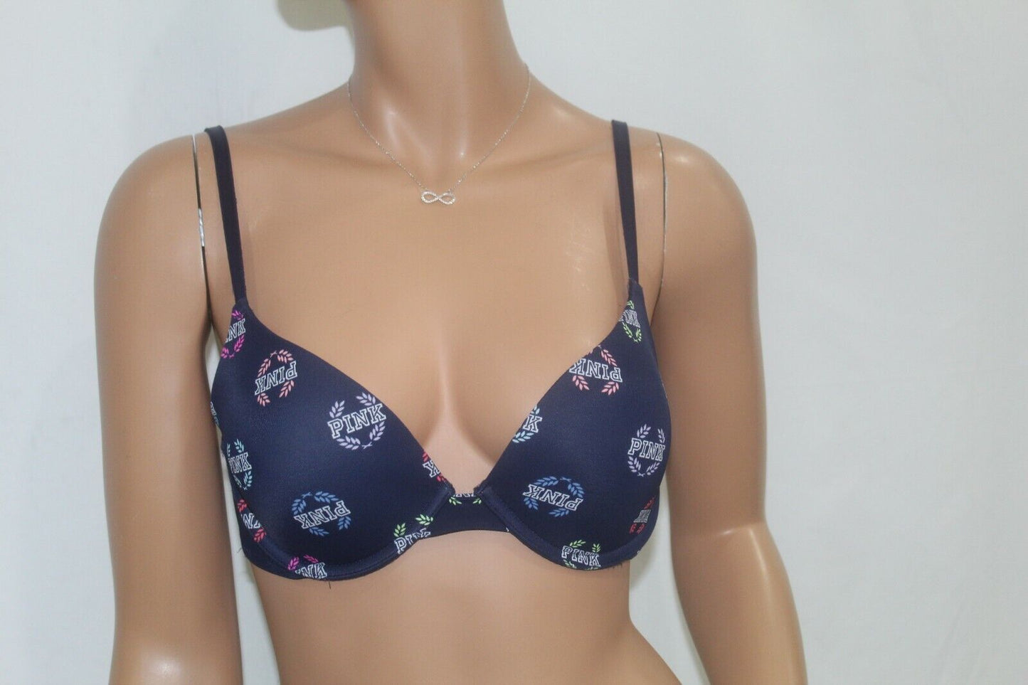 *NEW*  Victorias Secret PINK Wear Everywhere Push-Up Pink Logo Bra 32C