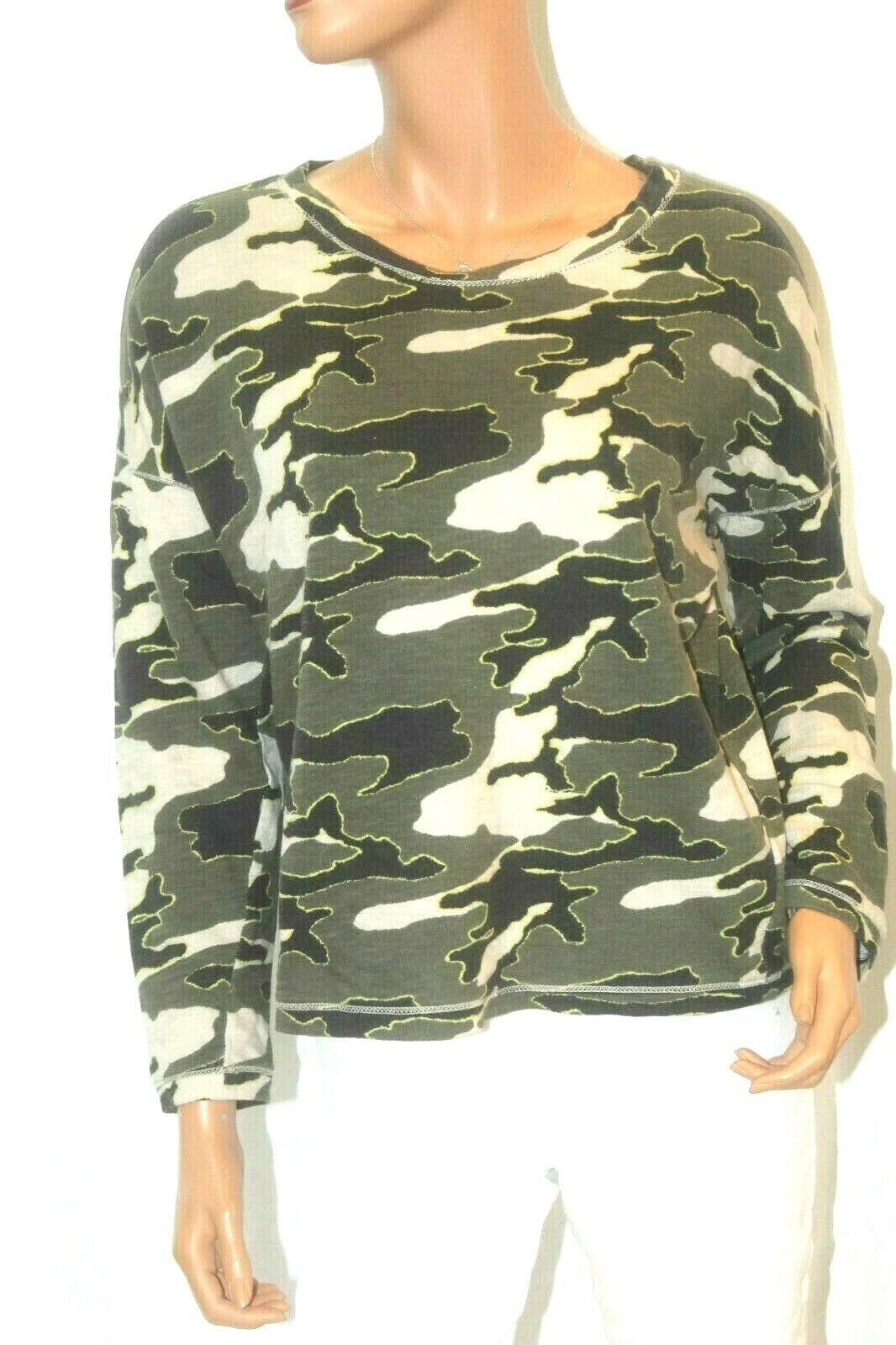 *NWT* $88. Chelsea Violet Light Weight Sweater Camo Pullover Knit Top Sz Med