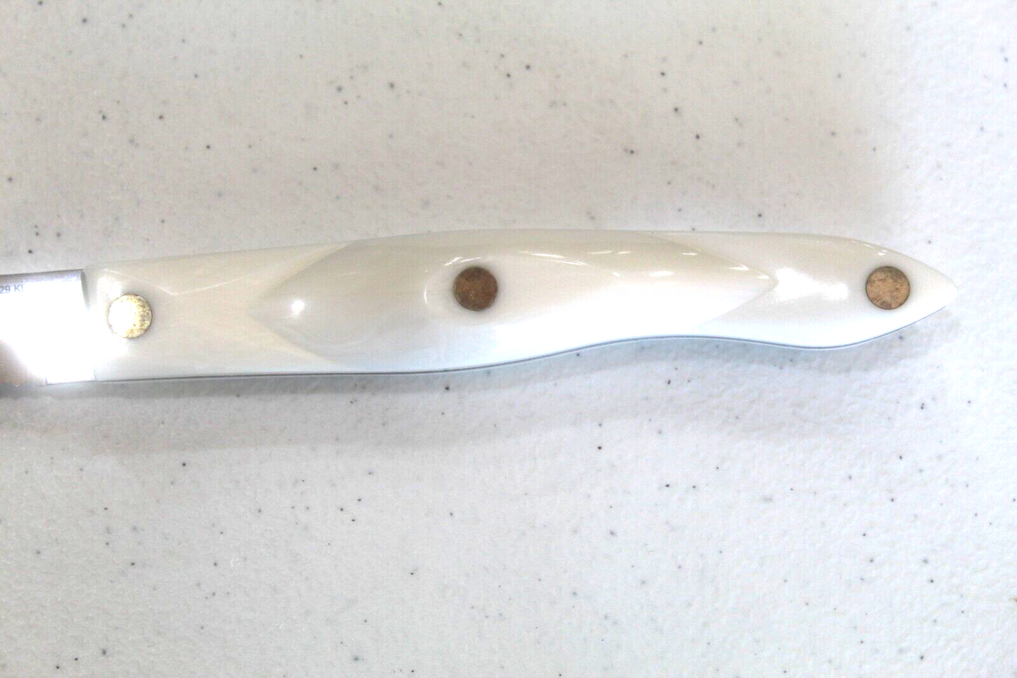 CUTCO 1729 KL  PEARL HANDLE CARVER KNIFE with 6 3/4" SERRATED BLADE 12.5"