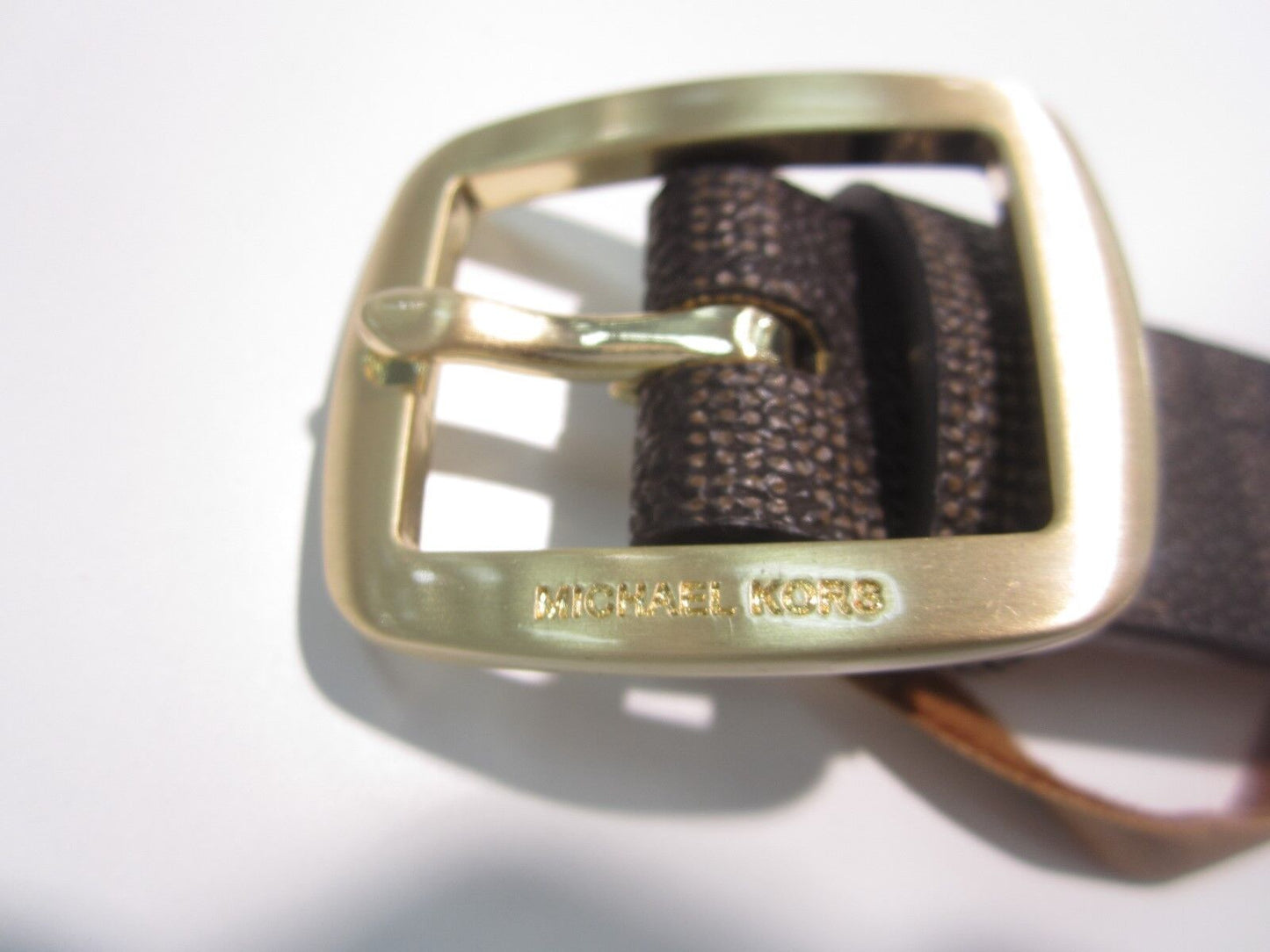 New Michael Kors MK Logo 7/8" Width Belt  Brown XL 42.5"