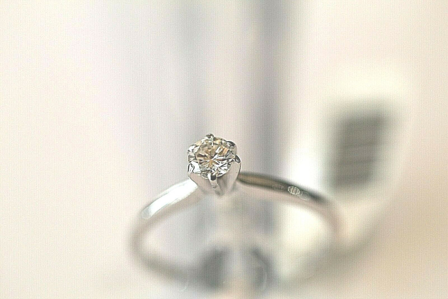 *NWT* 14K White Gold 1/4 Ct Round Cut Solitaire Diamond Engagement  Ring Sz 7