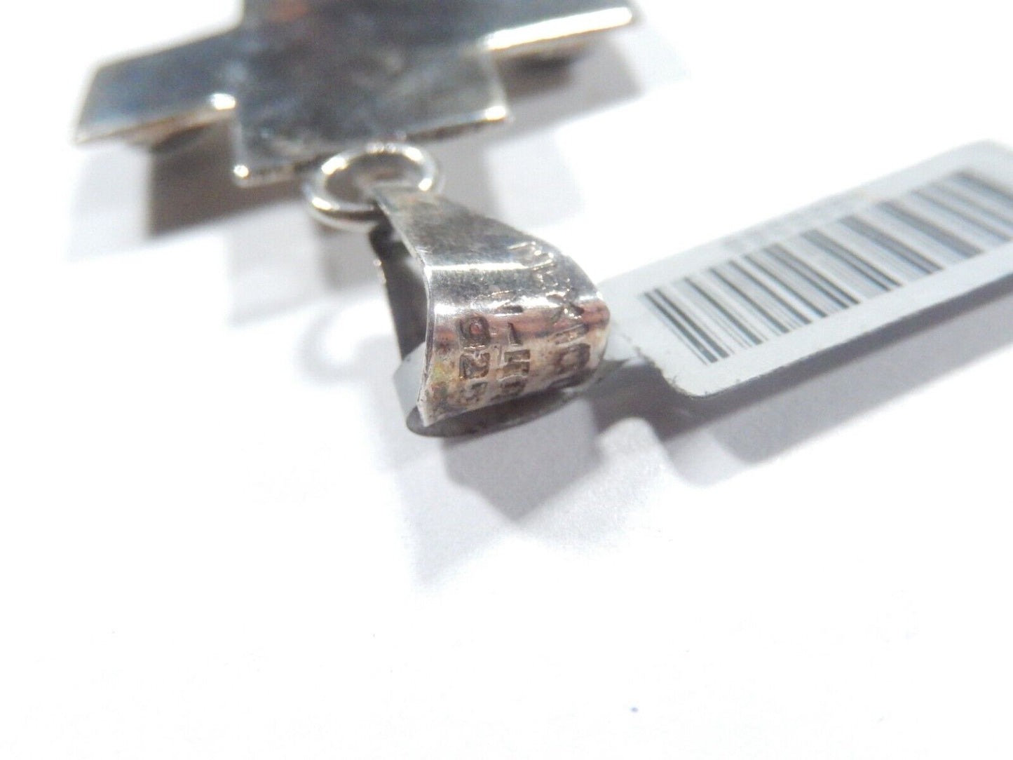 *VINTAGE*  LARGE Taxco Mexico Sterling Silver Multi Gem Cross Pendant Signed