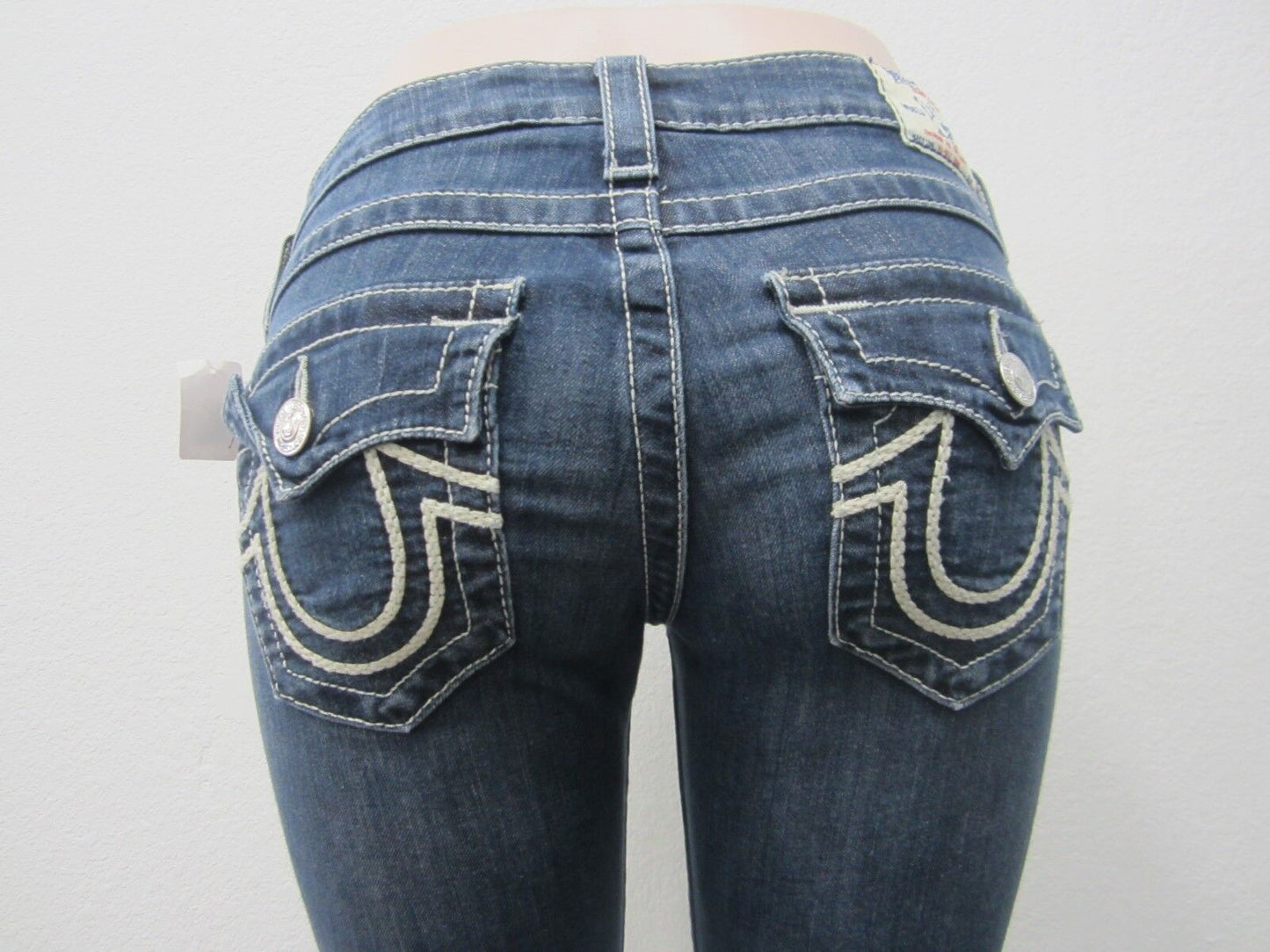 AUTHENTIC True Religion Womens Jeans Hi-Rise Boot Cut Flap Pocket Denim 27 X 28