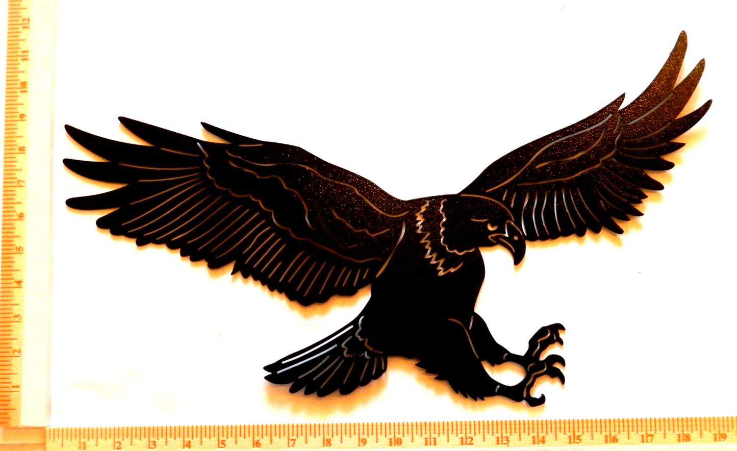 ~NEW~ LARGE - 14ga. " EAGLE" Black Metal Wall Art - 19" x 11"