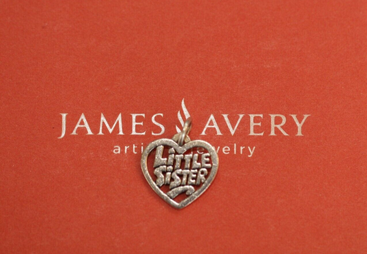 James Avery Sterling Silver Little Sister Heart Pendant/Charm