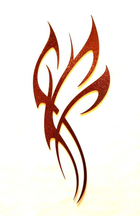 *NEW- 14ga. "FLAMES"  - Metal Wall Art - Copper Brown Powder Coated  5" x 12"