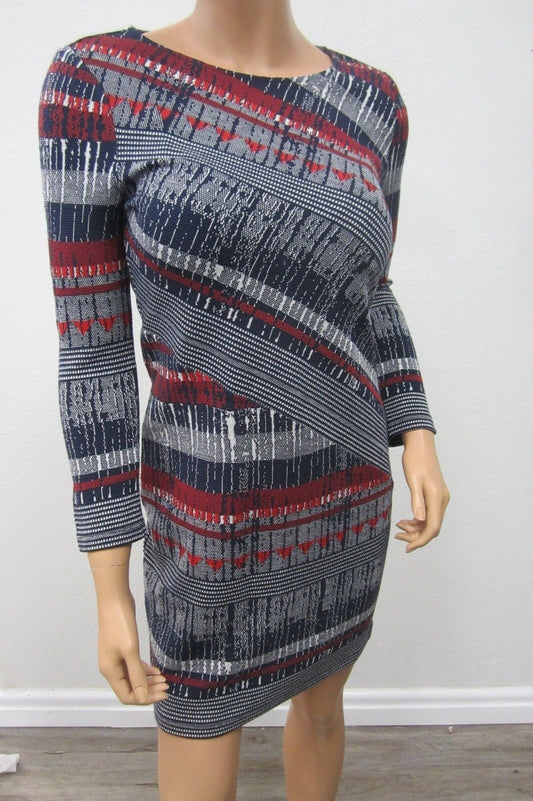BCBG NWT "MICAELA" Multi Colored Slimming Dress New LMQ1V934-001  Size XXS