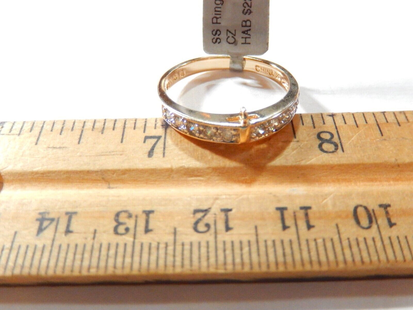 Gold Vermeil 10 Round CZ BAND Sterling Ring Size 10