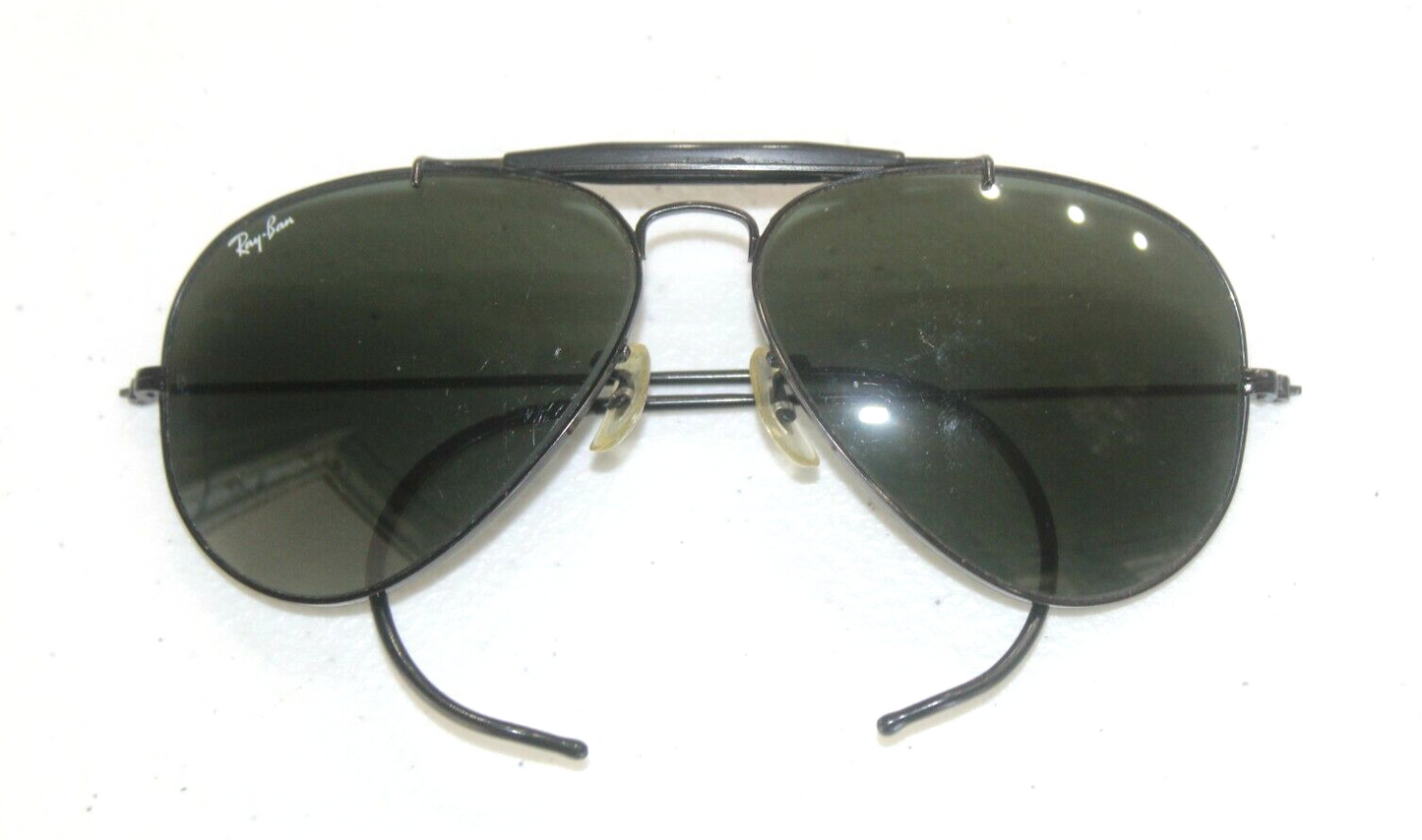 1960s VINTAGE 58[]14mm B&L RAY BAN WRAP-AROUNDS  AVIATOR SUNGLASSES