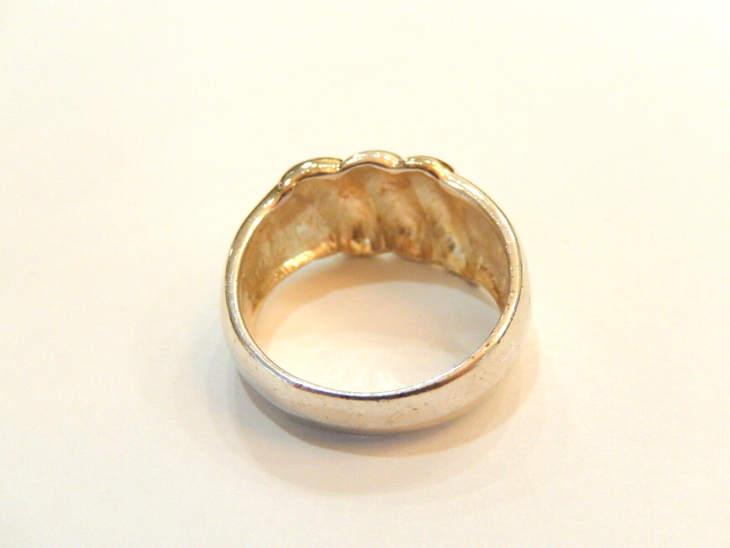 *VINTAGE*   925 Sterling Silver Shrimp Scalloped Modernist Ring Size 10.25
