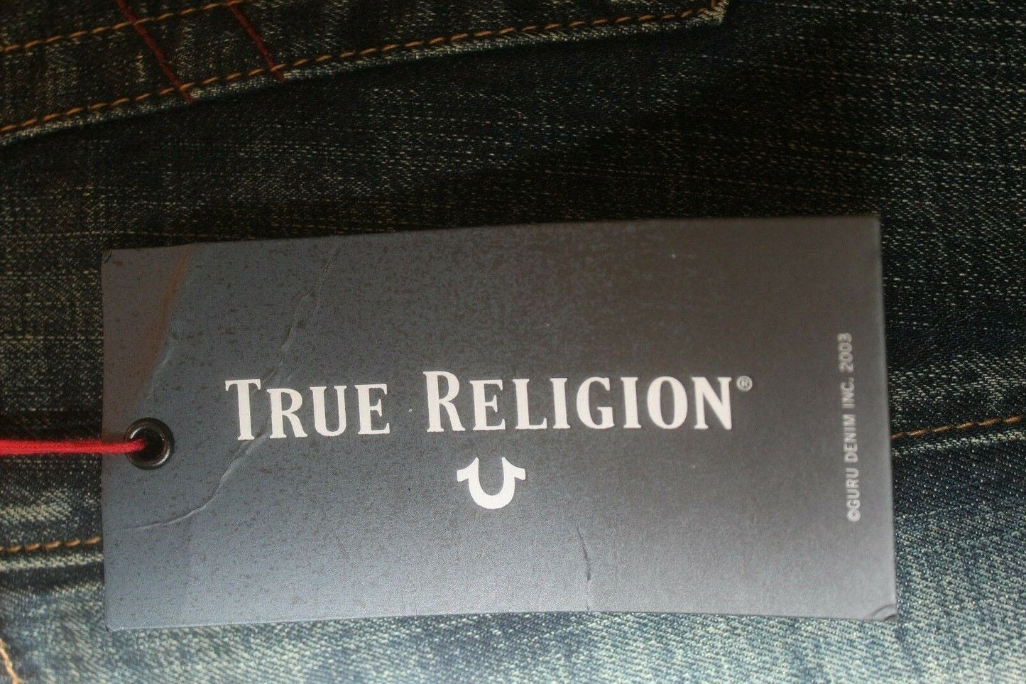 *NWT* True Religion Jeans Men's Geno Relaxed Slim Stretch Denim No Flap 32"x34"