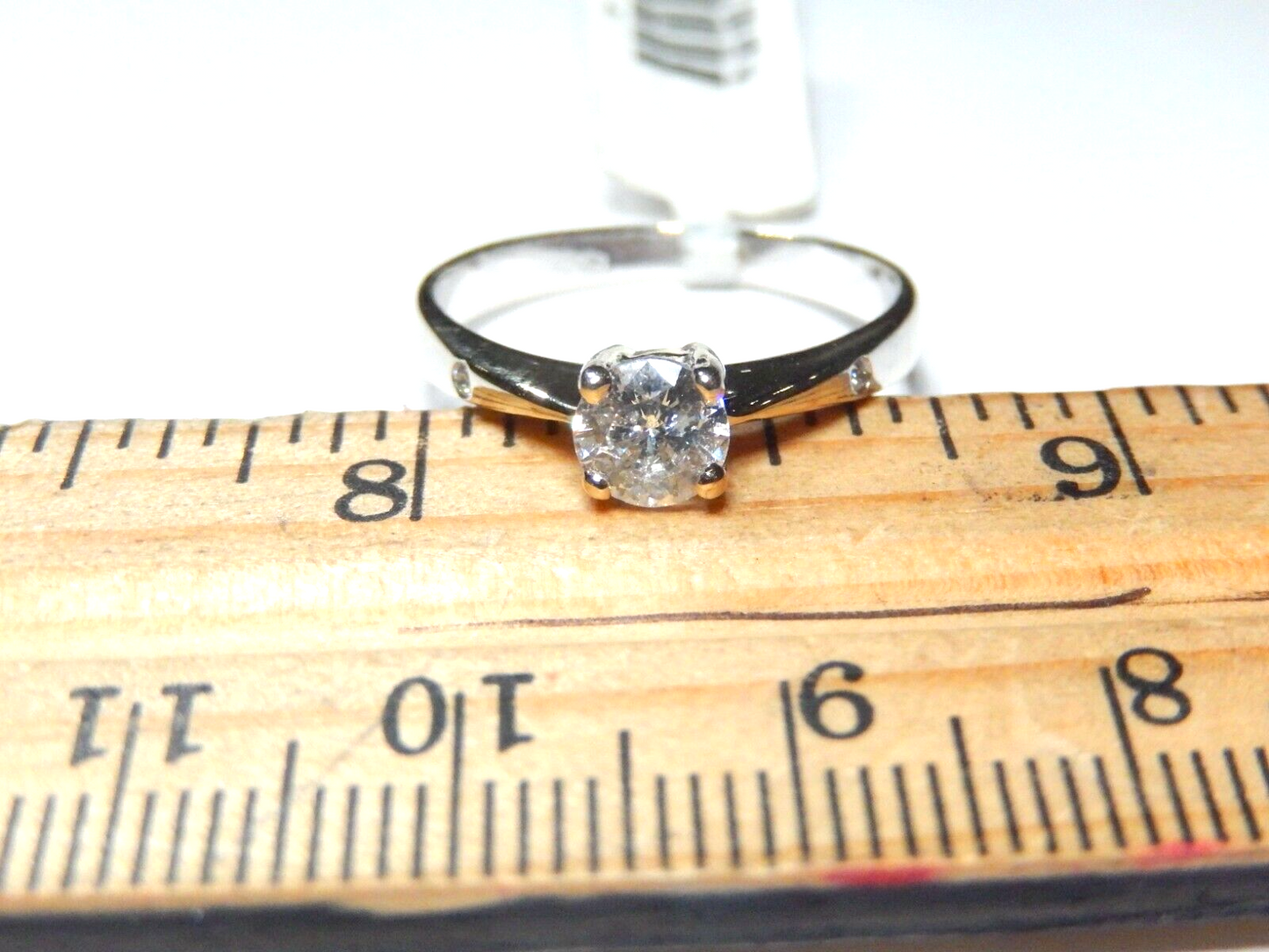 *VINTAGE* 18K Yellow Gold 2/3CT VS Natural  Diamond Solitaire Ring  - Size 8.5
