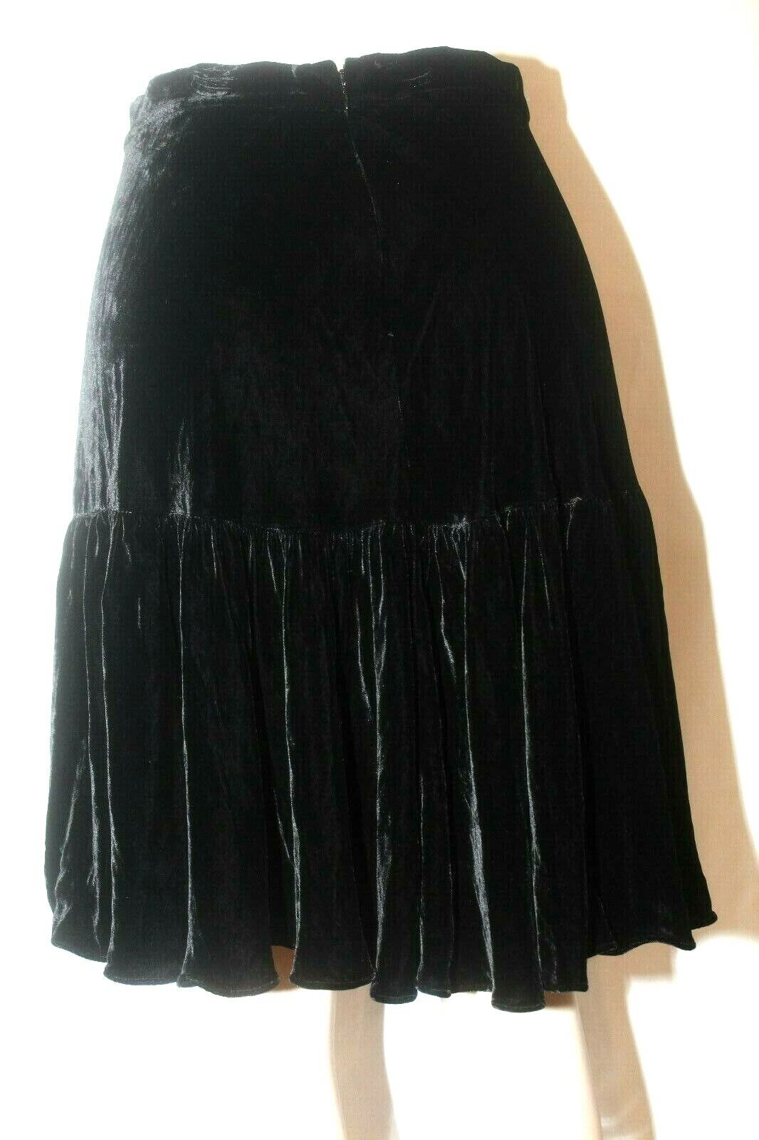 *NWT*  $165. CALVIN KLEIN Womens Black Velvet A-Line Flare Skirt Size 4