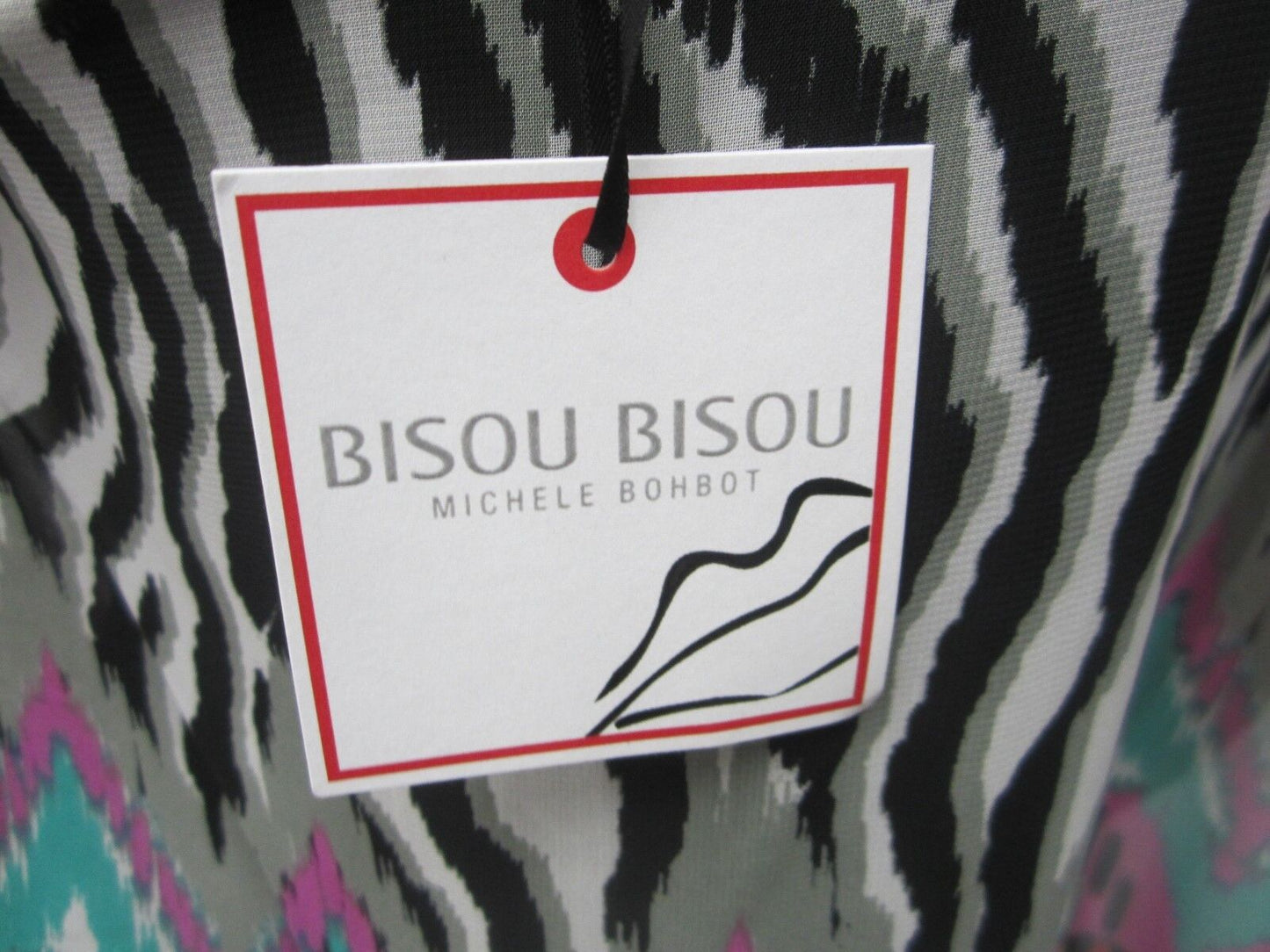 NWTBisou Bisou Michele Bohbot Women's One Shoulder Blouse Top Multi-Color Size 6