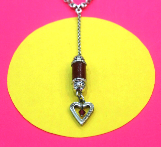 RETIRED BRIGHTON HEART with RED CRYSTALS 16"-18" NECKLACE