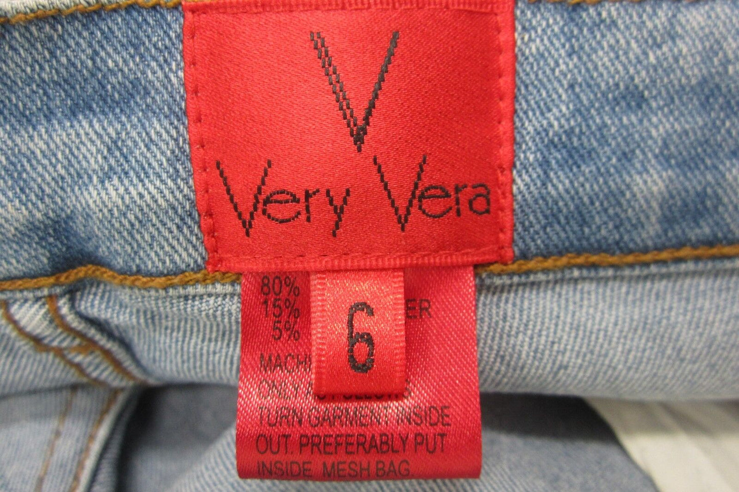 Very Vera Jeans Peek-a-Boo Holes Leg Embellished Jewels Size 6 x L31"