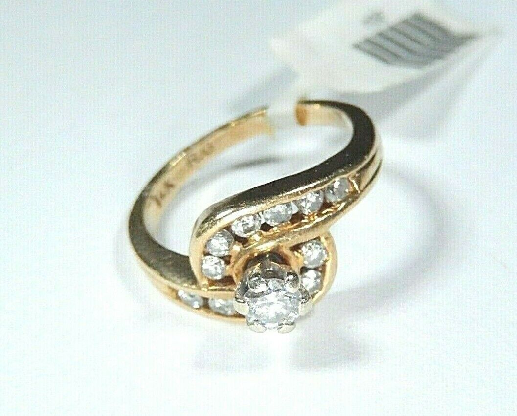 14k Yellow Gold  .50CT Natural Round Diamond Wedding Ring Size 5