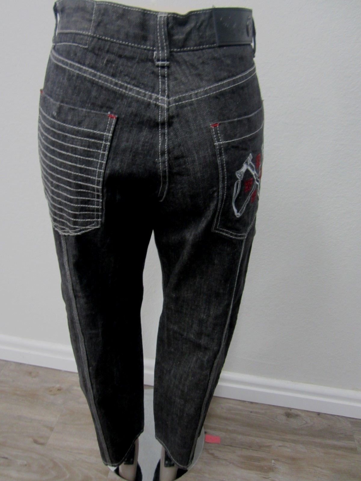 NWOT EIGHT 732 MEN'S BLACK DENIM CLASSIC STRAIGHT LEG JEANS SIZE 34 x 33