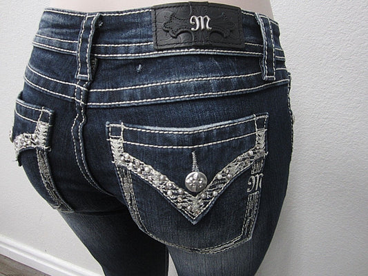 NWT MISS ME SIGNATURE BOOT NEW DESIGNER JEANS SIZE 28 x 32