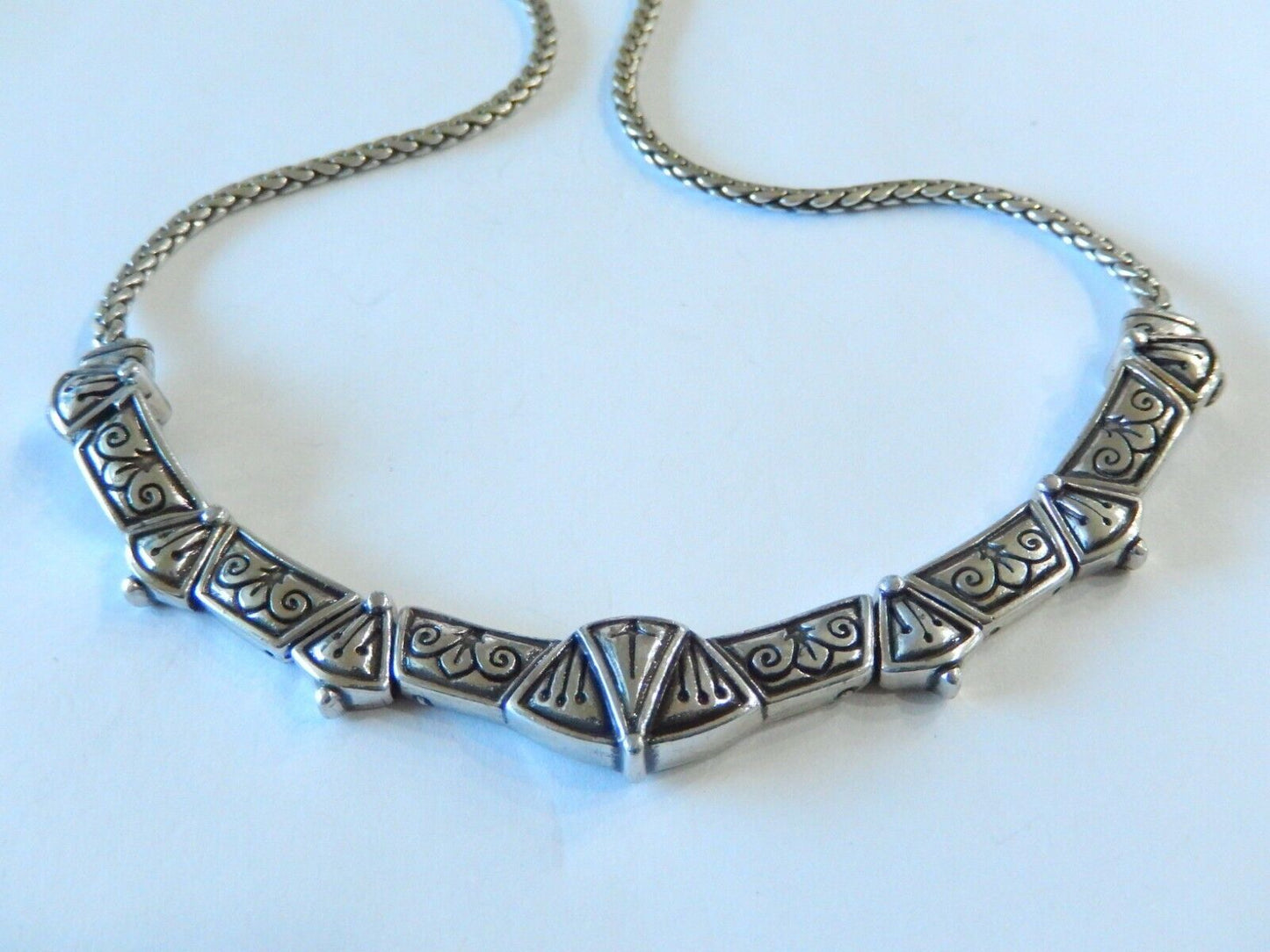 *RETIRED*  BRIGHTON Silver Tone Link Statement Necklace  18”