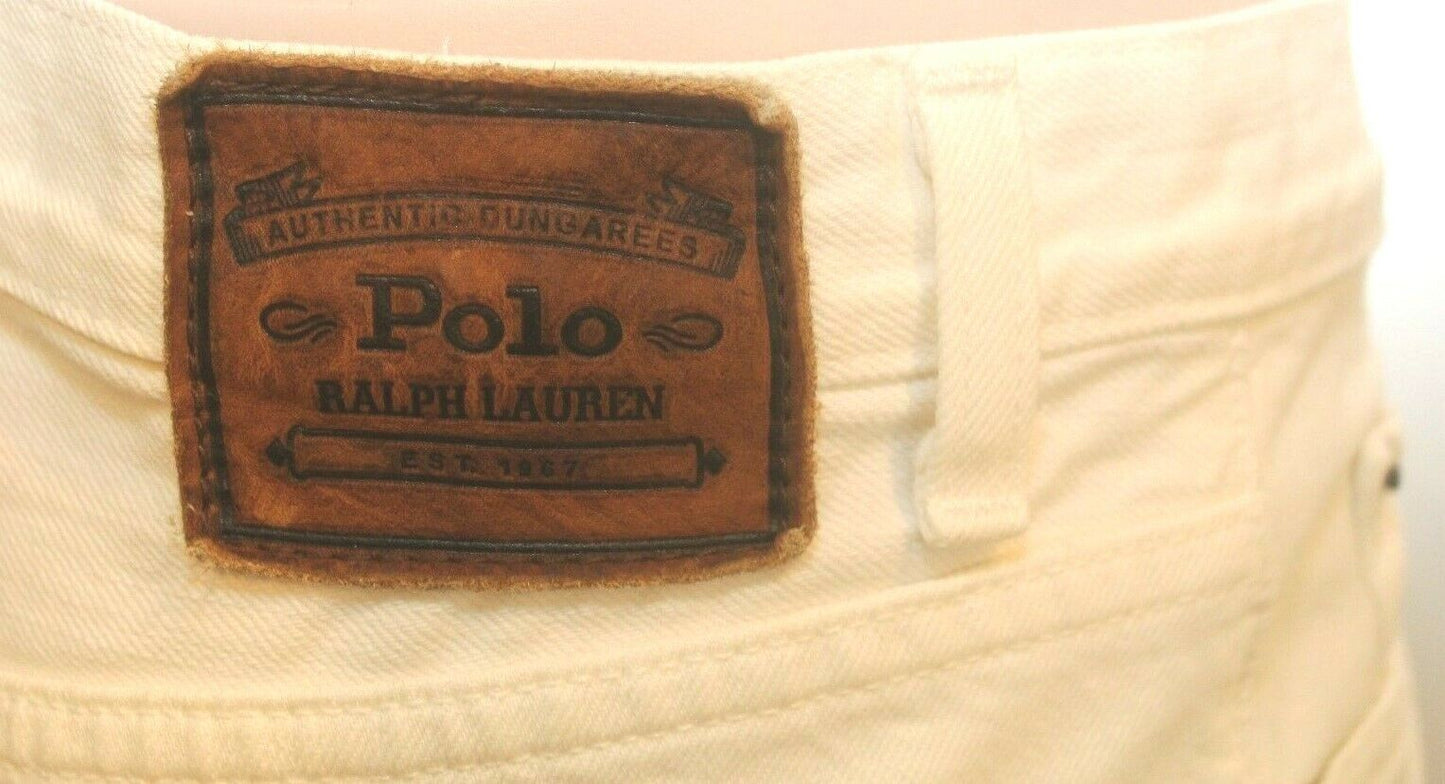 *NEW*  Ralph Lauren Polo White Dungarees 5 Pocket Jeans Size W32 x L32