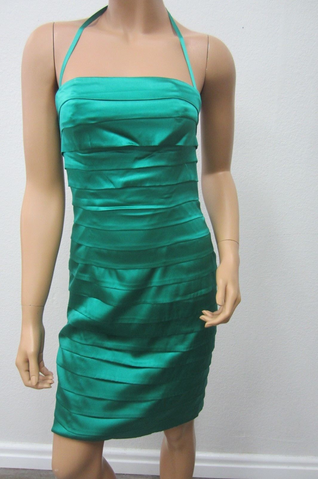 VERY NICE BEBE  Silk Multi Layer Pleated Strapless Silk PARTY Dress  Small
