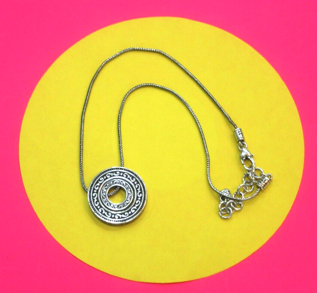 BRIGHTON -  Central Park Etched Circles Scrollwork Chain Necklace 16-18"