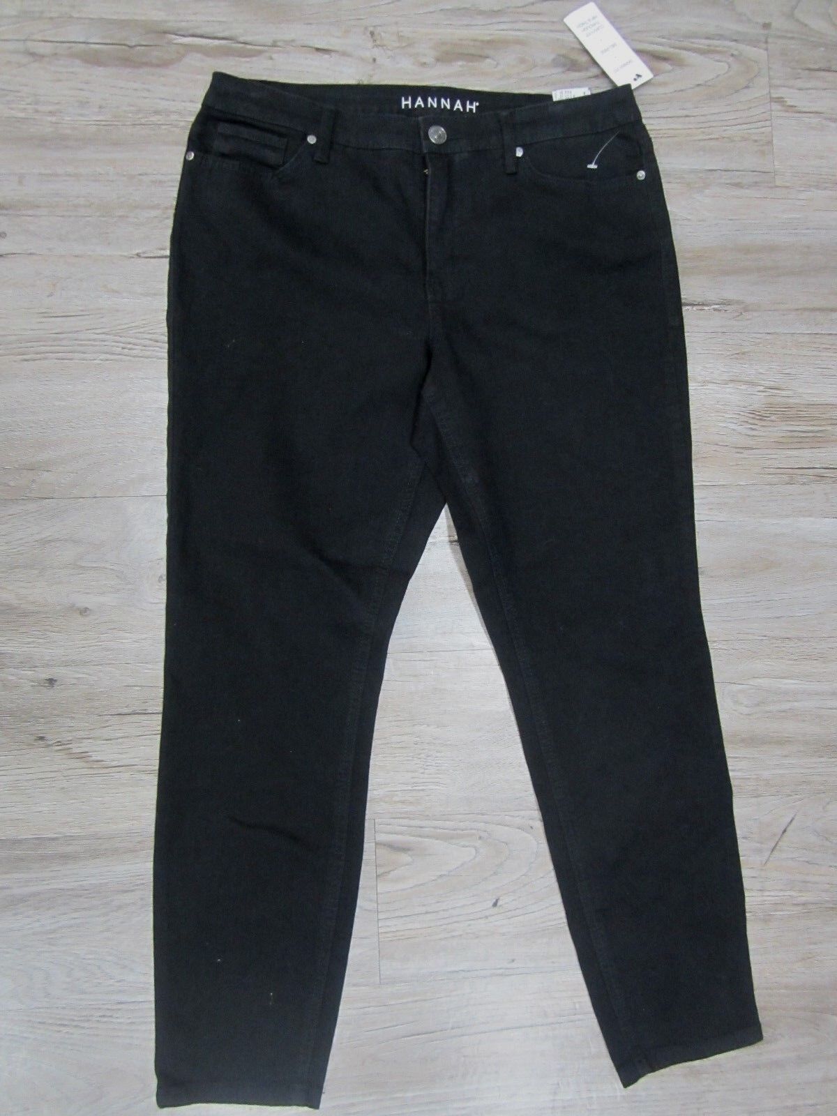 NWT HANNAH Black Women's Denim Jeans Skinny Fit Size12 Short Skinny X 28" Inseam