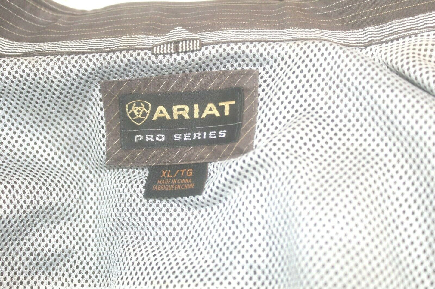 ARIAT Pro Series Western Men's Size XL/TG Long Sleeve Button Front Pin Stripe