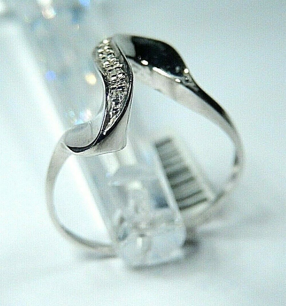 14K White Gold Elegant High Fashion  Natural Diamond Cocktail Ring Size 8.75