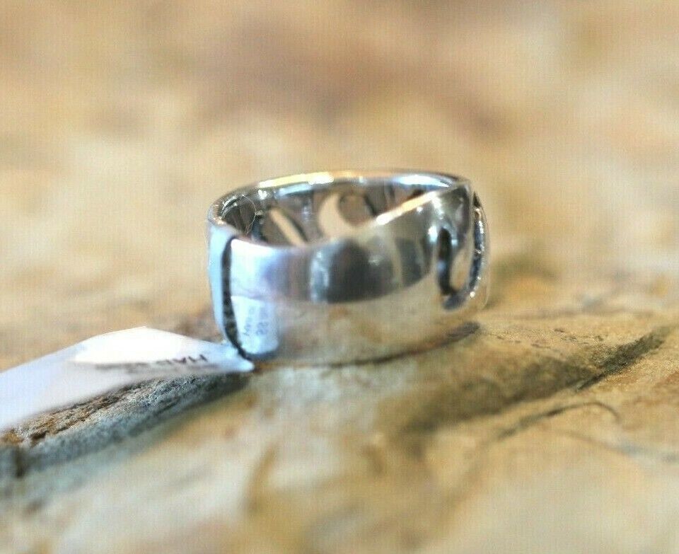 *VINTAGE*   Wide Sterling Silver Native American  Ring Band Size 7.5