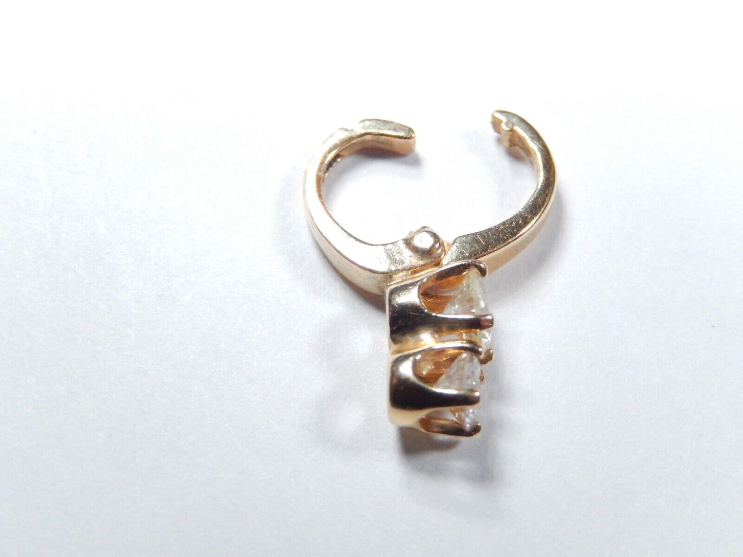 *VINTAGE* 14K Yellow Gold .50CT Natural Diamond Pearl Enhancer Pendant Bail Drop