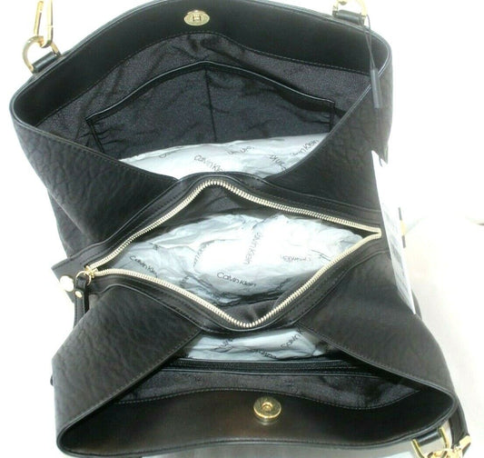 *NWT* $148.  Calvin Klein Elaine 3-Compartment Medium Tote Black Leather