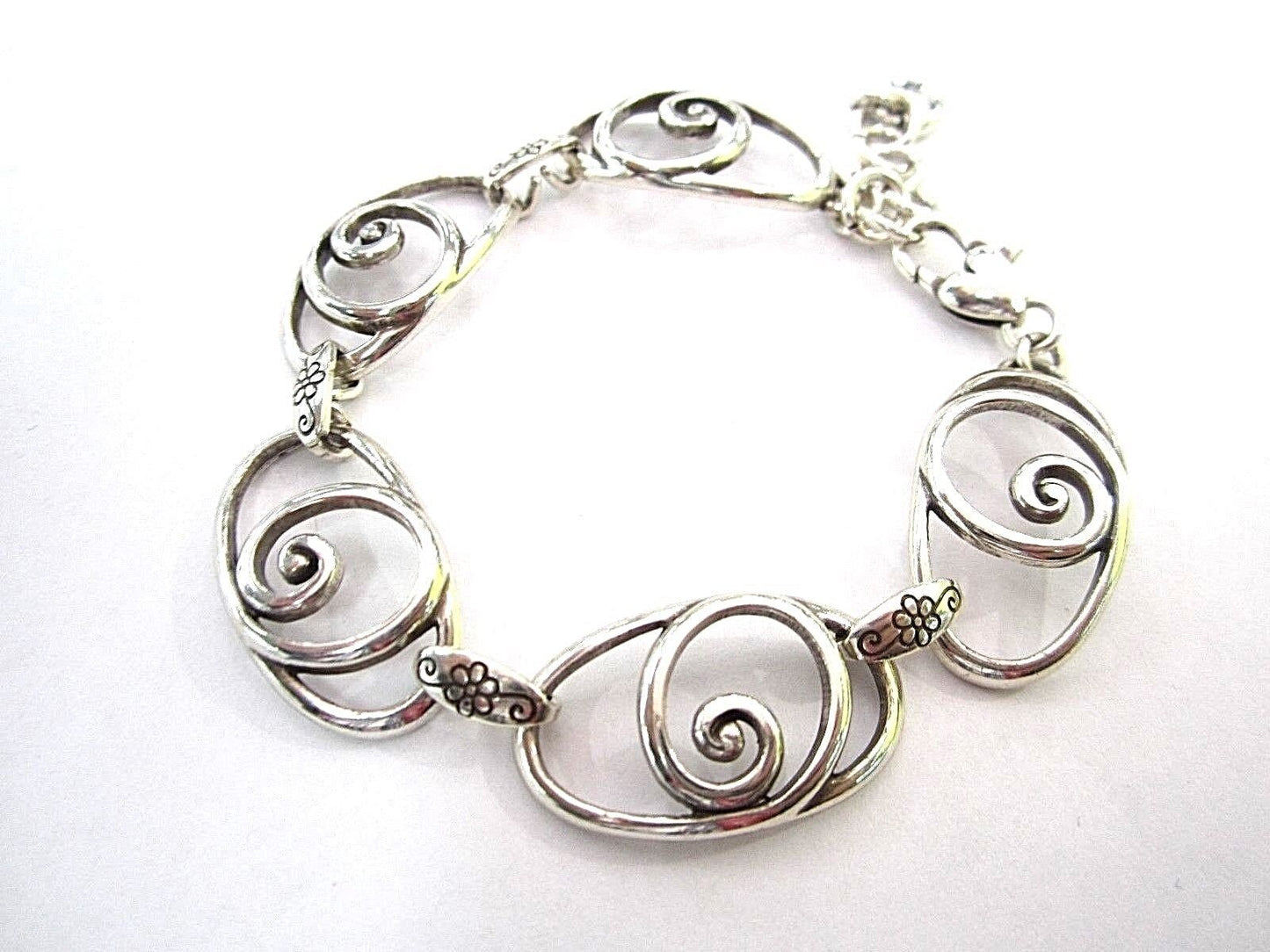 RETIRED Brighton ROCK N SCROLL Bracelet Silver Plated Oval Swirls