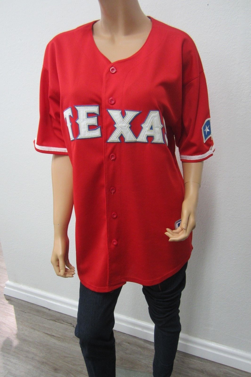 TEXAS RANGERS ANDRUS 2010 WORLD SERIES MAJESTIC JERSEY MENS STITCH JERSEY SZ 52