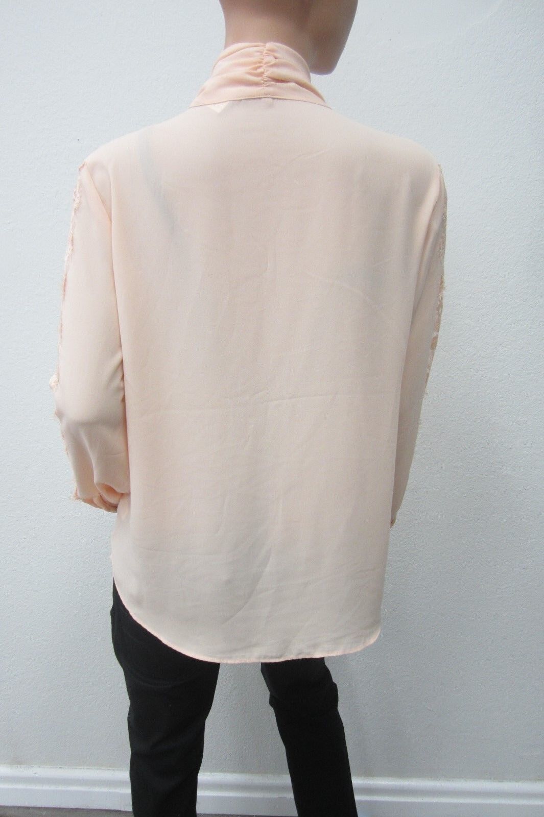 CATO Womens Size Large Long Sleeve Chiffon Coral Blouse Top