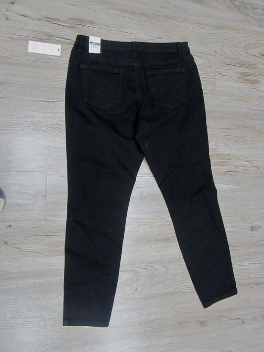NWT HANNAH Black Women's Denim Jeans Skinny Fit Size12 Short Skinny X 28" Inseam