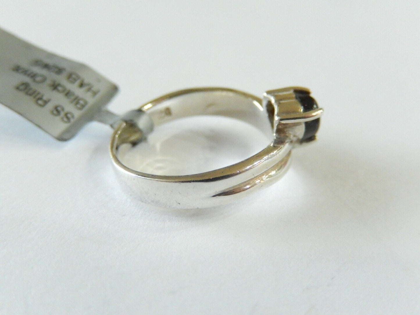 *VINTAGE*  925 Sterling Silver  Black Onyx  Ring Size 6