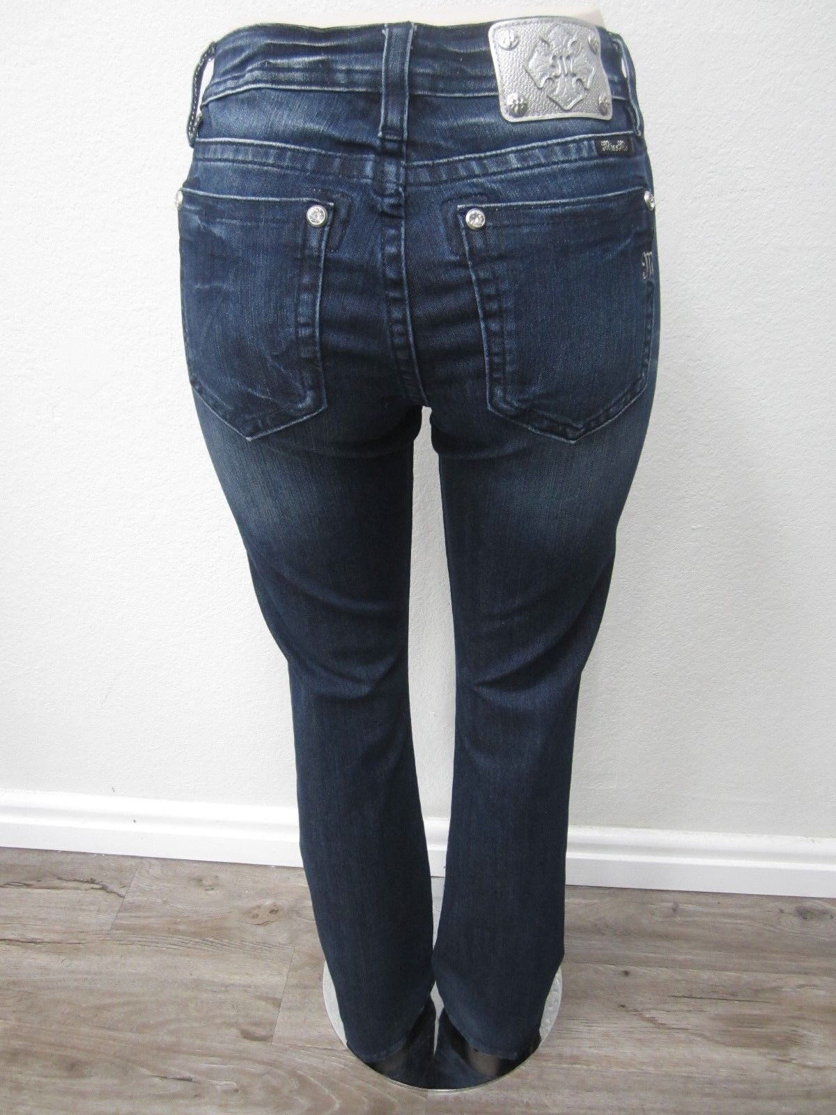 NWOT Miss Me Flower MidRise Boot Cut Jeans Pearl & Crystal  MP7249B2V- 27x32