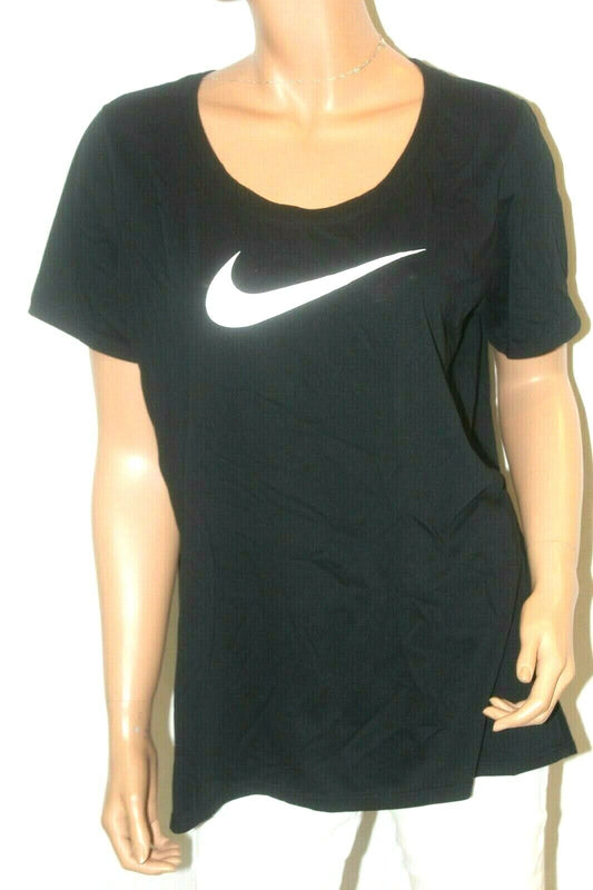 NEW-The Nike Tee Dri-Fit Mens Black T Shirt Workout Running Swish Logo Shirt XL