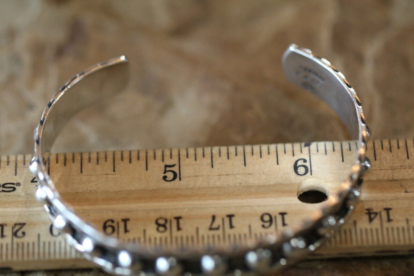 *VINTAGE* TAXCO  STERLING SILVER 7/16" WIDE CUFF BRACELET 31 GRAMS SIGNED TB166