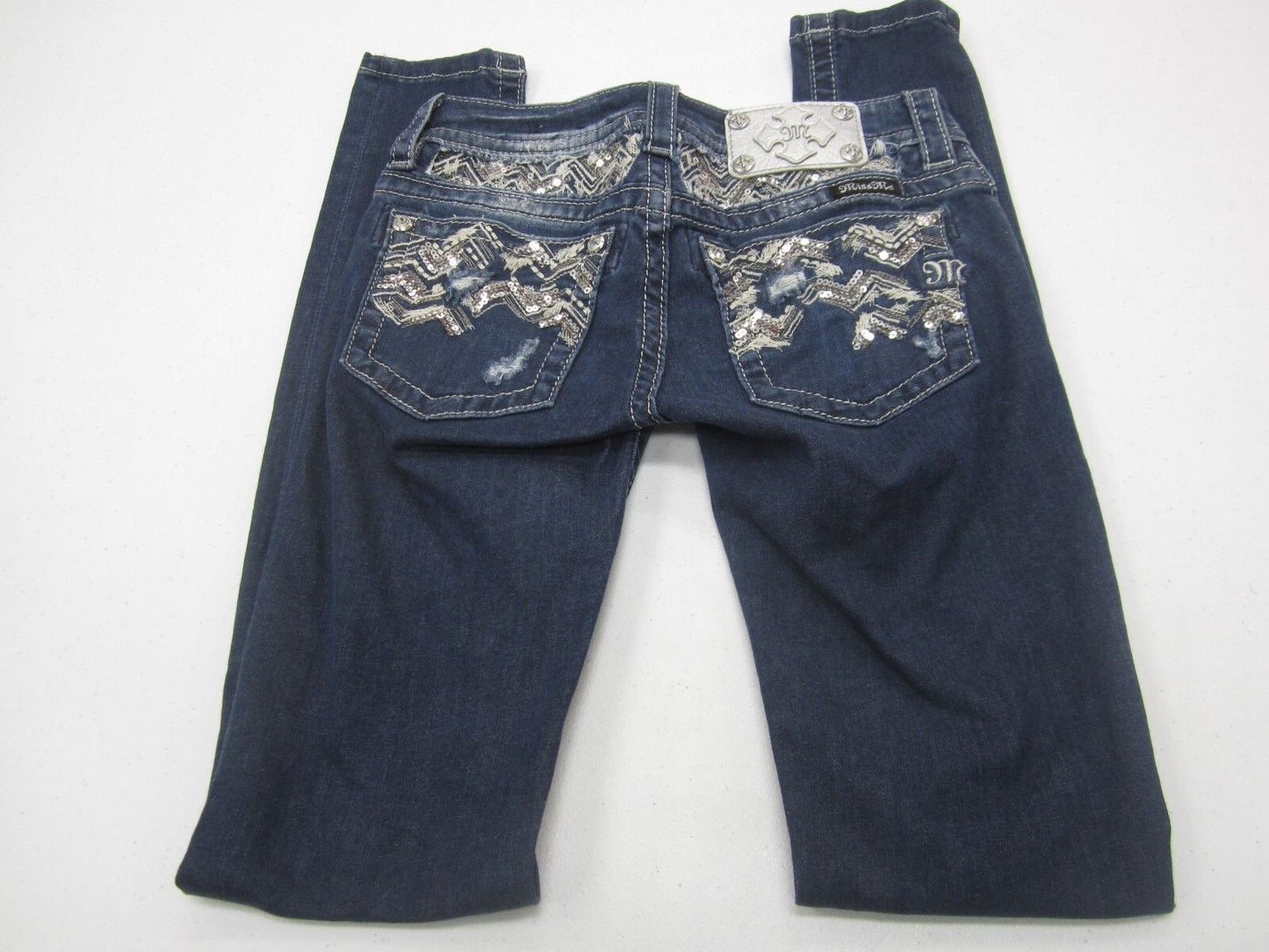 NWOT MISS ME Signature SKINNY Jeans Embellish BLING Size 25 x 33