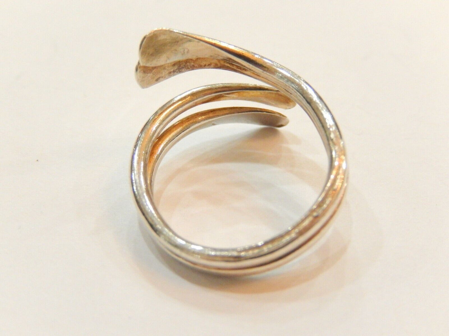 *VINTAGE*  Sterling Silver Modernist Wrap Around Band Ring Size  Adjustable