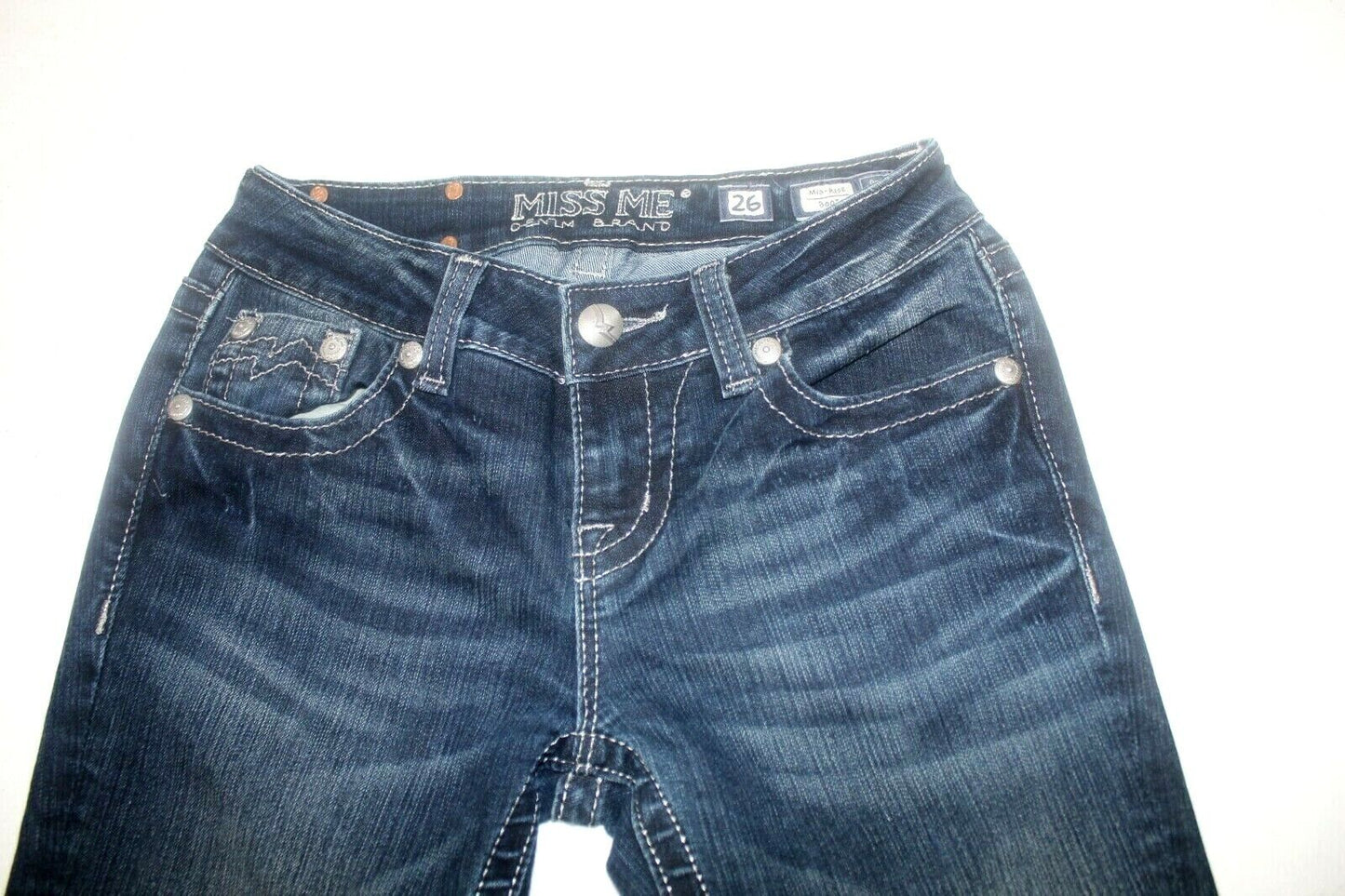 *MINT*  Miss Me Jeans Size 26X34 (Long) Mid-rise Boot Cut Style MD1001B21