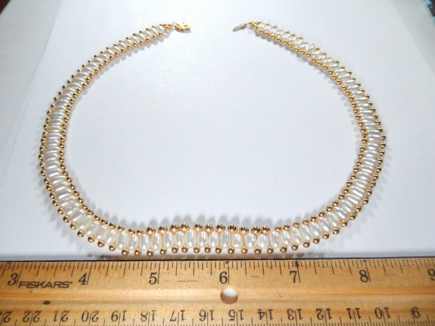 *VINTAGE*  HIGH END - 14K Yellow Gold 195 Bead and 94 Pearl Necklace  18”