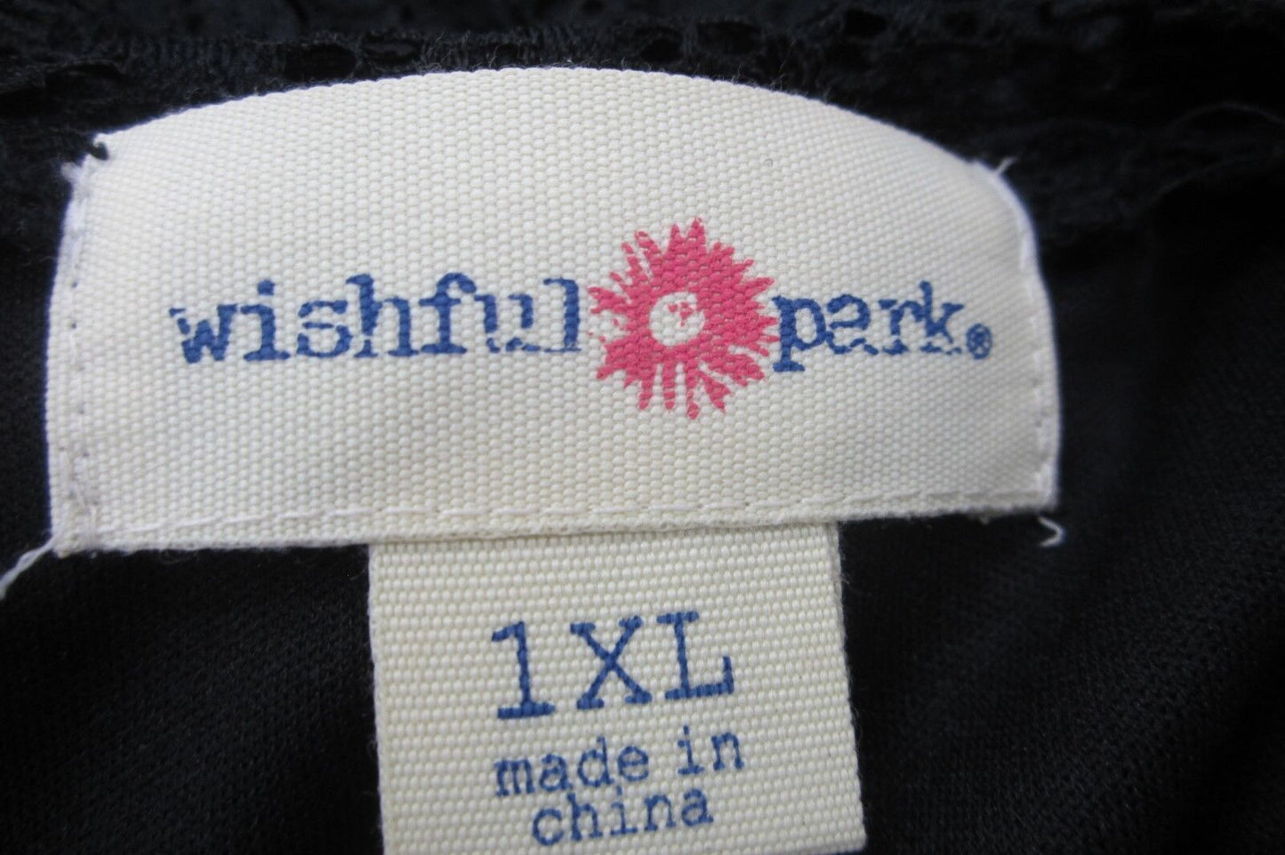 NWT Wishful & Park Womens CUTE Lace Dress Color Black Sleeveless Crew Neck Sz1XL